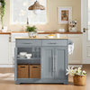 SoBuy FKW129-HG îlot Central Cuisine Pliant avec Roues cachées 115x68,7x91 cm | Desserte cuisine avec 2 tiroirs, étagères réglables et porte-serviette, 98 kg, MDF/PB, cuisine et terrasse
