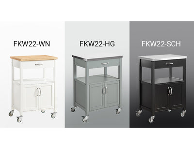 SoBuy FKW22-SCH Desserte de Cuisine à Roulettes avec Plan de Travail INOX, 1 Tiroir, 1 Étagère et 2 Portes, Chariot Multifonction – 60x45x92 cm, Noir