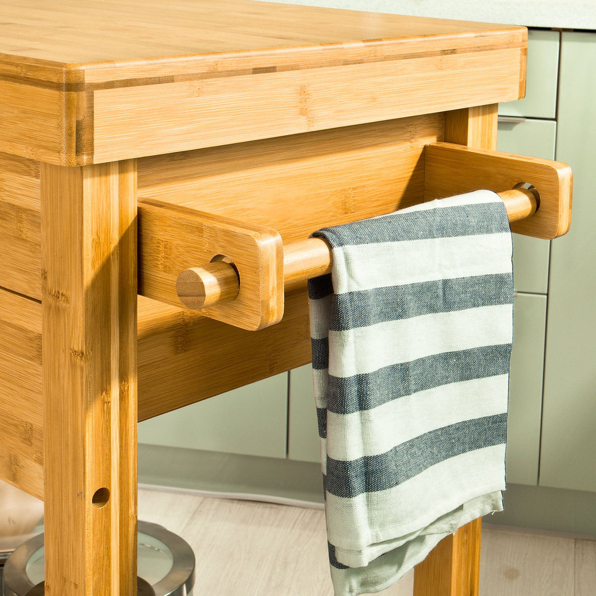 SoBuy FKW26-N Chariot de Cuisine roulant en Bambou