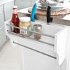 SoBuy FKW33-W Cărucior de Bucătărie XXL pe Roți cu Blat din INOX, 3 Sertare și Sistem de Sortare a Deșeurilor, Sarcină 50 kg – 133x48x95 cm, Alb