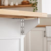 SoBuy FKW41-II-WN Îlot central de cuisine avec rangement et plan de travail extensible – desserte de cuisine à roulettes, meuble de cuisine multifonction, blanc, 130 × 91 × (46–71) cm