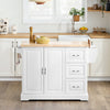 SoBuy FKW41-II-WN Îlot central de cuisine avec rangement et plan de travail extensible – desserte de cuisine à roulettes, meuble de cuisine multifonction, blanc, 130 × 91 × (46–71) cm