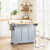 SoBuy FKW71-II-HG Ìlot Cuisine Mobile avec Plan Extensible – Gain de Place, Gris