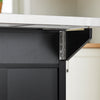 SoBuy FKW71-II-SCH Îlot Central de Cuisine sur Roulettes, Plan Extensible 46→71cm, 2 Tiroirs, Étagères Réglables, Charge 100kg – 115x46x92cm, Noir