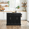 SoBuy FKW71-II-SCH Îlot Central de Cuisine sur Roulettes, Plan Extensible 46→71cm, 2 Tiroirs, Étagères Réglables, Charge 100kg – 115x46x92cm, Noir