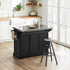SoBuy FKW71-II-SCH Îlot Central de Cuisine sur Roulettes, Plan Extensible 46→71cm, 2 Tiroirs, Étagères Réglables, Charge 100kg – 115x46x92cm, Noir