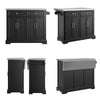 SoBuy FKW71-II-SCH Îlot Central de Cuisine sur Roulettes, Plan Extensible 46→71cm, 2 Tiroirs, Étagères Réglables, Charge 100kg – 115x46x92cm, Noir