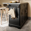 SoBuy FKW71-II-SCH Insulă de Bucătărie pe Roți, Blat Extensibil 46→71cm, 2 Sertare, Polițe Ajustabile, Suportă 100kg – 115x46x92cm, Negru