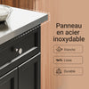 SoBuy FKW71-II-SCH Insulă de Bucătărie pe Roți, Blat Extensibil 46→71cm, 2 Sertare, Polițe Ajustabile, Suportă 100kg – 115x46x92cm, Negru