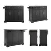 SoBuy FKW71-II-SCH Insulă de Bucătărie pe Roți, Blat Extensibil 46→71cm, 2 Sertare, Polițe Ajustabile, Suportă 100kg – 115x46x92cm, Negru