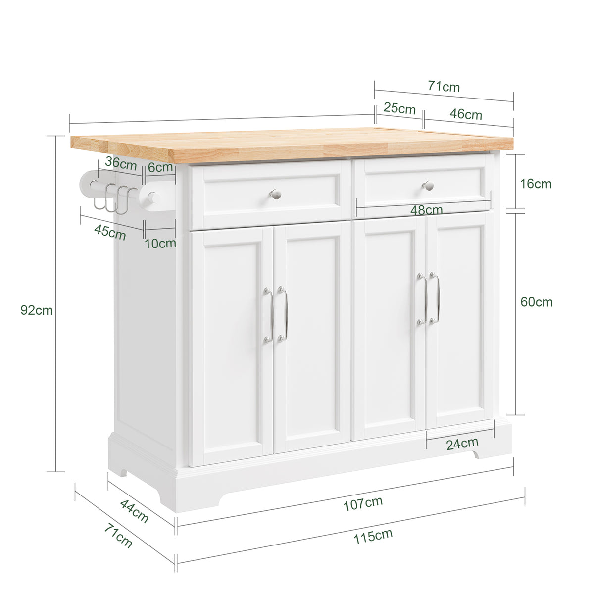 Desserte cuisine SoBuy FKW71-III-WN – vue globale du meuble en situation