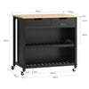 SoBuy FKW74-SCH Cărucior de bucătărie cu rotile, Mobilier de bucătărie, Dulap de depozitare mic, Mobilier cuptor cu microunde, Dulap de bucătărie inferior, Blat de bucătărie 100x60x94cm Negru
