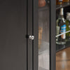 SoBuy FKW75-SCH Cărucior de bucătărie cu roți și raft lateral – Dulap de bucătărie negru cu o singură ușă – Cărucior de servire pentru depozitare și blat compact, 60x92x45cm