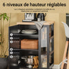 SoBuy FKW75-SCH Cărucior de bucătărie cu roți și raft lateral – Dulap de bucătărie negru cu o singură ușă – Cărucior de servire pentru depozitare și blat compact, 60x92x45cm