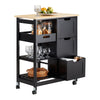 SoBuy FKW79-SCH Meuble Cuisine Desserte de Cuisine à roulettes, Desserte Rangement avec 3 Tiroirs et 1 Tablette Amovible, Meuble de Rangement Cuisine, L68xP38xH85cm,Noir