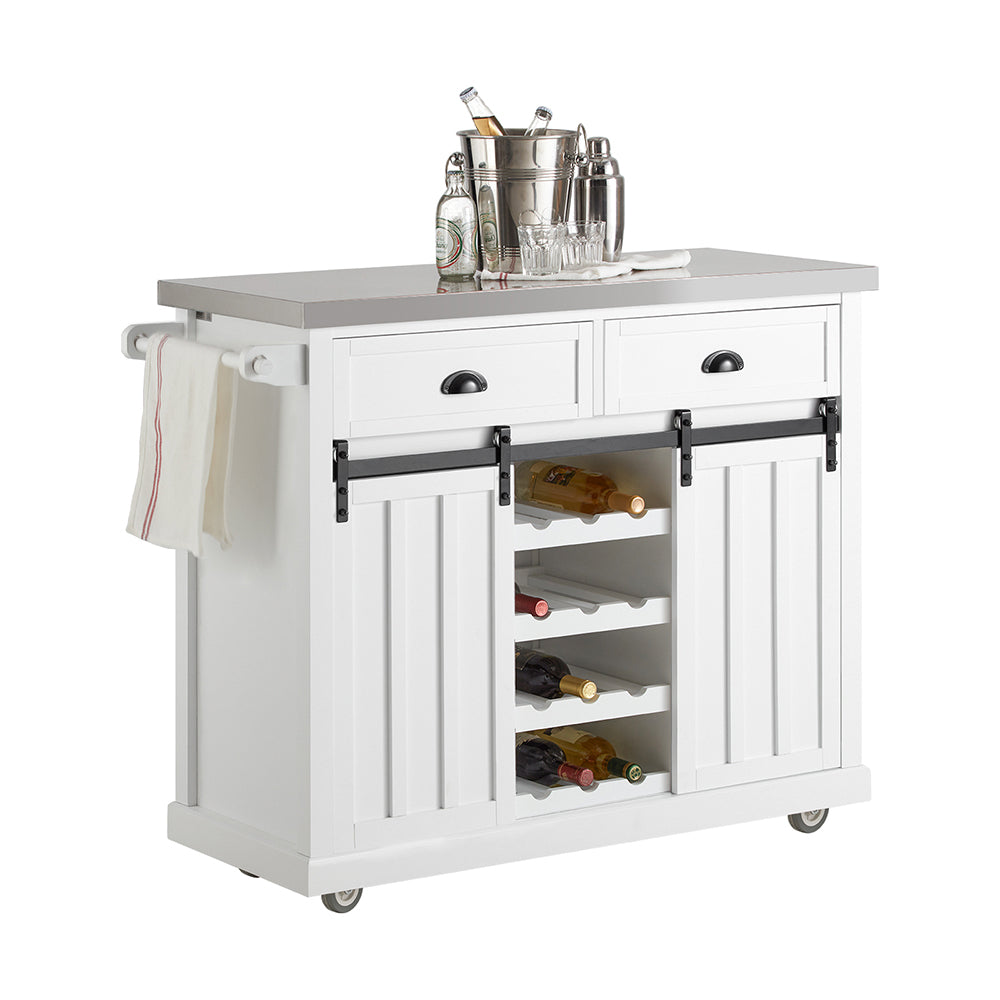 SoBuy FKW94-W Desserte de Cuisine Chariot de Service Meuble de Rangement à roulettes