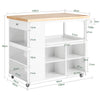 SoBuy FKW97-WN Dulap de bucătărie pe roți cu blat de lucru 108x60x90 cm - Mobilier de bucătărie depozitare, Cărucior de bucătărie exterior, Insulă centrală de bucătărie, Dulap mic multifuncțional