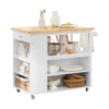 SoBuy FKW97-WN Dulap de bucătărie pe roți cu blat de lucru 108x60x90 cm - Mobilier de bucătărie depozitare, Cărucior de bucătărie exterior, Insulă centrală de bucătărie, Dulap mic multifuncțional