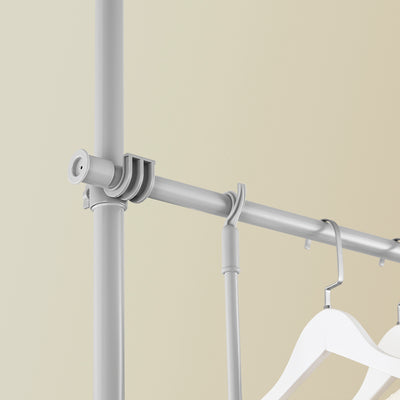 SoBuy FRG109-II-HG Tringle à Vêtements Télescopique, Portant à Vêtements Robuste, Penderie Ouverte Réglable avec Barres de Suspension pour Chambre, Dressing, Gris
