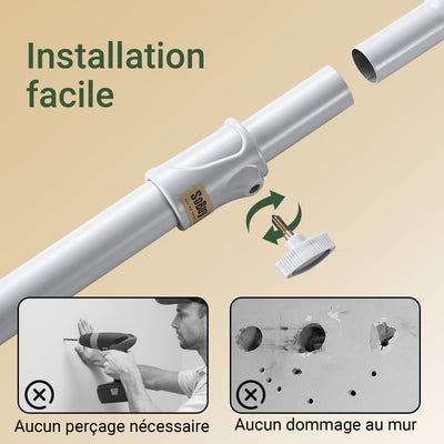 SoBuy FRG109-II-HG Tringle à Vêtements Télescopique, Portant à Vêtements Robuste, Penderie Ouverte Réglable avec Barres de Suspension pour Chambre, Dressing, Gris