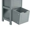 SoBuy FRG126-SG Dulap coloană de baie, cu 4 rafturi și 2 sertare modulare, din lemn, anti-răsturnare, economisește spațiu pentru WC și toaletă 30x30x140