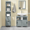 SoBuy FRG126-SG Dulap coloană de baie, cu 4 rafturi și 2 sertare modulare, din lemn, anti-răsturnare, economisește spațiu pentru WC și toaletă 30x30x140
