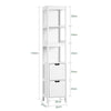 SoBuy FRG126-W Dulap înalt de baie cu 4 rafturi și 2 sertare 30x30x144 cm, Alb