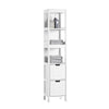 SoBuy FRG126-W Dulap înalt de baie cu 4 rafturi și 2 sertare 30x30x144 cm, Alb