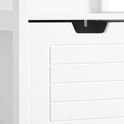 SoBuy FRG126-W Dulap înalt de baie cu 4 rafturi și 2 sertare 30x30x144 cm, Alb