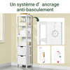 SoBuy FRG126-W Dulap înalt de baie cu 4 rafturi și 2 sertare 30x30x144 cm, Alb