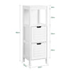 SoBuy FRG127-W Comodă de baie - Dulap mic de depozitare cu 2 coșuri - Coloană compactă pentru toaletă din lemn, dulap de baie modern, alb, 30x89x30 cm