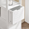 SoBuy FRG127-W Comodă de baie - Dulap mic de depozitare cu 2 coșuri - Coloană compactă pentru toaletă din lemn, dulap de baie modern, alb, 30x89x30 cm