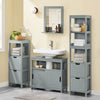 SoBuy FRG128-II-SG Dulap sub chiuvetă baie cu uși glisante - Dulap baie și dulap compact sub chiuvetă anti-umiditate - Dulap pentru WC, lemn, 60x30x60cm, gri