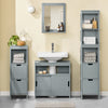 SoBuy FRG128-II-SG Dulap sub chiuvetă baie cu uși glisante - Dulap baie și dulap compact sub chiuvetă anti-umiditate - Dulap pentru WC, lemn, 60x30x60cm, gri