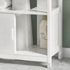 SoBuy FRG128-II-W Mască de Baie pentru Chiuvetă cu 2 Uși Glisante Silențioase, Mobilier Sub Chiuvetă, Spațiu de Depozitare Optimizat pentru Spații Mici, Anti-Umiditate, Lemn, Alb, L60xP30xH60cm