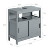 SoBuy FRG128-SG Dulap Chiuvetă Baie cu Uși Glisante - Dulap Baie și Dulap Sub Chiuvetă Compact Anti-Umiditate - Raft de Depozitare pentru WC, Lemn, 60x30x60cm, Gri