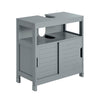 SoBuy FRG128-SG Dulap Chiuvetă Baie cu Uși Glisante - Dulap Baie și Dulap Sub Chiuvetă Compact Anti-Umiditate - Raft de Depozitare pentru WC, Lemn, 60x30x60cm, Gri