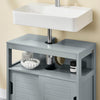 SoBuy FRG128-SG Dulap Chiuvetă Baie cu Uși Glisante - Dulap Baie și Dulap Sub Chiuvetă Compact Anti-Umiditate - Raft de Depozitare pentru WC, Lemn, 60x30x60cm, Gri