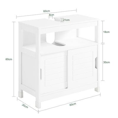 SoBuy FRG128-W Meuble Sous-Lavabo Meuble pour lavabo suspendu