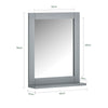 SoBuy FRG129-SG Dulap de baie cu oglindă, dulap suspendat, raft de depozitare compact, ideal pentru baie, WC, spălătorie, gri deschis 40x49x10cm