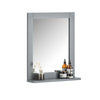 SoBuy FRG129-SG Dulap de baie cu oglindă, dulap suspendat, raft de depozitare compact, ideal pentru baie, WC, spălătorie, gri deschis 40x49x10cm
