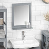 SoBuy FRG129-SG Dulap de baie cu oglindă, dulap suspendat, raft de depozitare compact, ideal pentru baie, WC, spălătorie, gri deschis 40x49x10cm