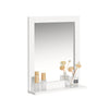 SoBuy FRG129-W Dulap de perete pentru baie cu oglindă, Dulap superior suspendat, Raft de depozitare compact ideal pentru baie, WC, spălătorie, Alb 40x49x10cm