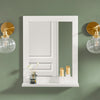 SoBuy FRG129-W Dulap de perete pentru baie cu oglindă, Dulap superior suspendat, Raft de depozitare compact ideal pentru baie, WC, spălătorie, Alb 40x49x10cm