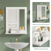 SoBuy FRG129-W Dulap de perete pentru baie cu oglindă, Dulap superior suspendat, Raft de depozitare compact ideal pentru baie, WC, spălătorie, Alb 40x49x10cm