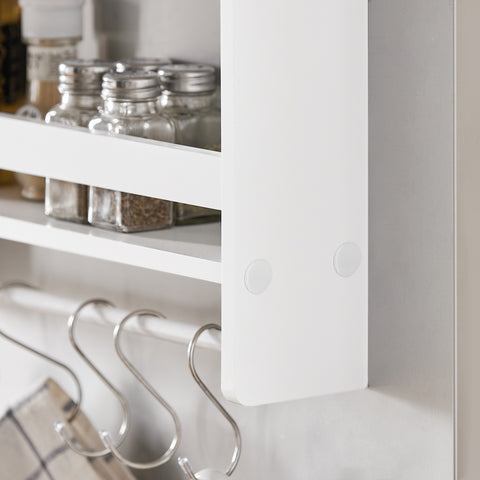 SoBuy Rafturi angolare pentru bucătărie de depozitare a spațiului de perete pentru a atârna FRG150-W alb