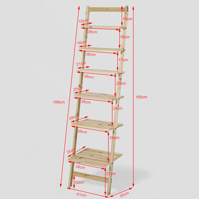 SoBuy FRG161-N Bibliothèque Étagère murale style échelle avec 6 niveaux de rangement