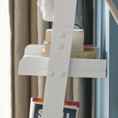 SoBuy FRG17-W Raft de perete stil scară cu 5 niveluri, bibliotecă, raft scară