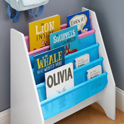 SoBuy FRG225-F Bibliotecă Etajeră pentru Cărți pentru Copii Suport Reviste 4 Compartimente, 62x30x71cm