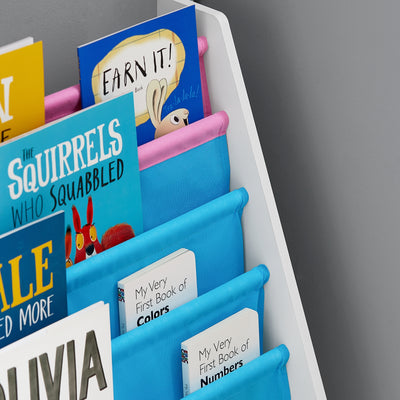 SoBuy FRG225-F Bibliotecă Etajeră pentru Cărți pentru Copii Suport Reviste 4 Compartimente, 62x30x71cm
